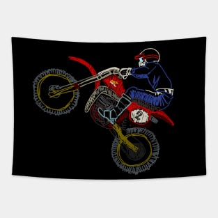 Vintage Motocross "Ride Red" Tapestry