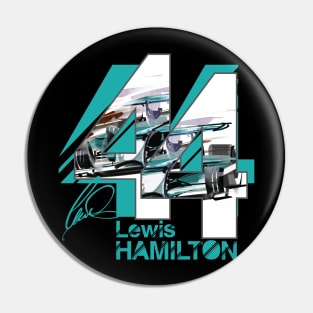 Lewis Hamilton 44 F1 Grand Prix Signature Logo Design Pin