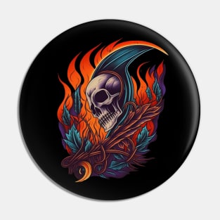 Skull in Fire Pin