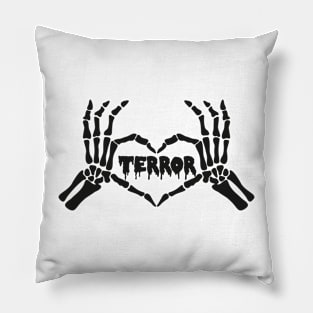 Terror skeleton heart Pillow