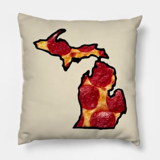 Michigan Mitten Pizza Design Pillow