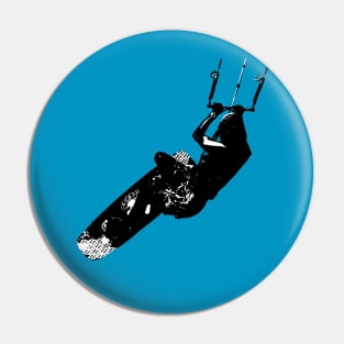 Kitesurf Action Artistic Kitesurfer Silhouette Pin