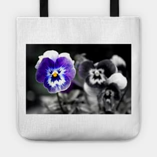 Blue Pansy Pansies Violas Summer Flowers Tote