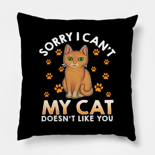 Excuse For Introverts My Cat Doesnt Like You Funny Cat Lover Pillow
