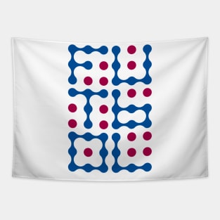 Futbol Metaballs Typography (Blue Red) Tapestry