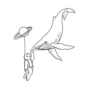 Humpback whale with Spaceman T-Shirt