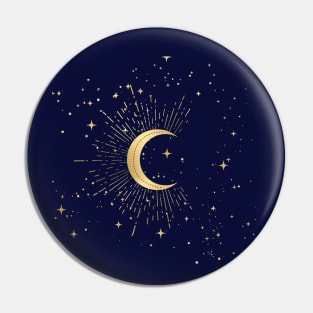 Moon starry sky gift Pin