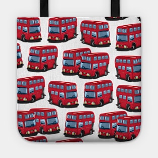 Red London Bus Pattern Tote