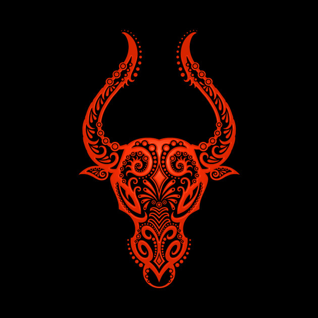 Red Taurus Zodiac Sign Taurus Pillow TeePublic