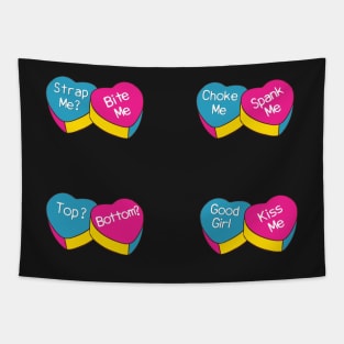 Valentines Pansexual Girl Pride Heart Shape Candy Sticker Pack Tapestry