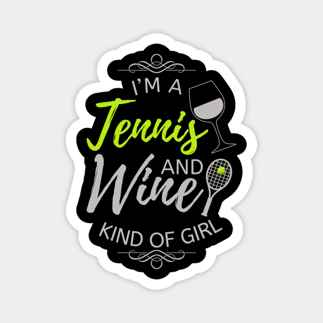 Tennis And Wine Girl Magnet by Karonja