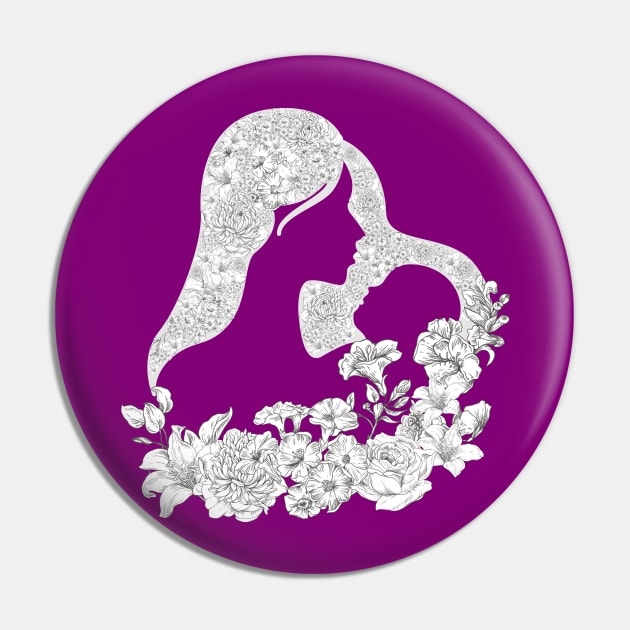 Sweet mother and child with white flowers Pin by Nano-none