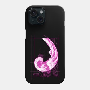 Hokusai Meets Fibonacci, Magenta Phone Case