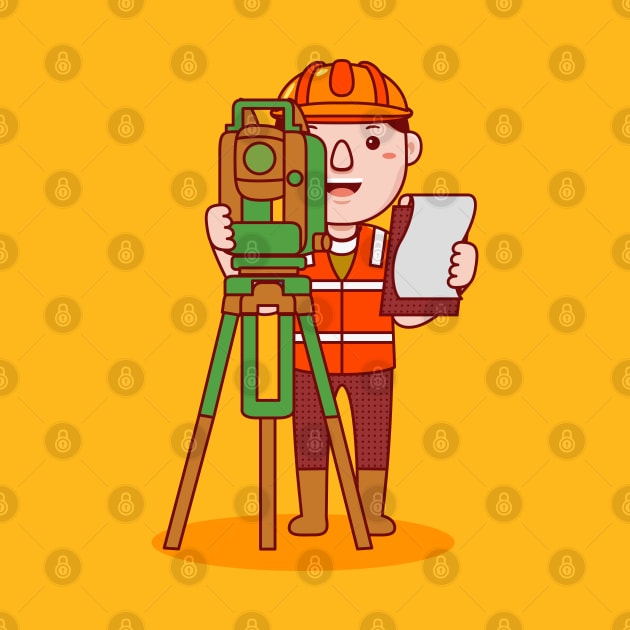 Cute Land Surveyor Cartoon by MEDZ