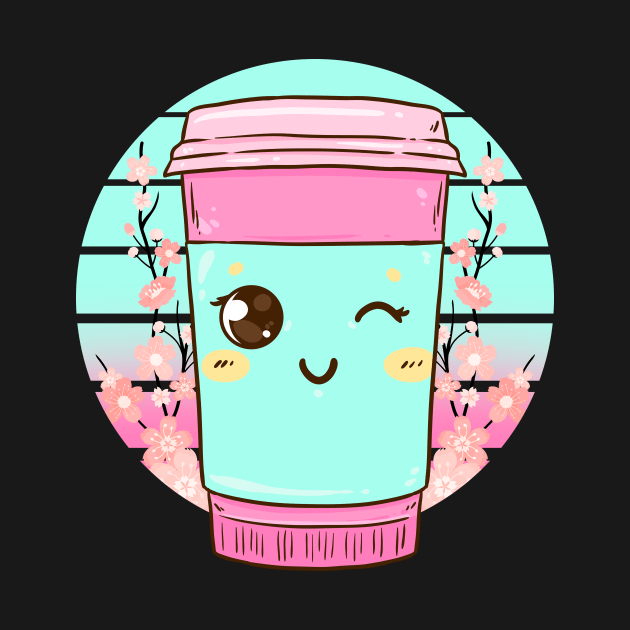 Kawaii Coffee Cup Funny Anime Caffeine Japanese by theperfectpresents