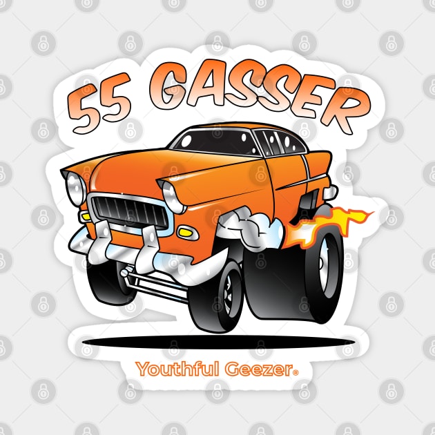 55 Gasser Cartoon Car Toon Magnet by YouthfulGeezer