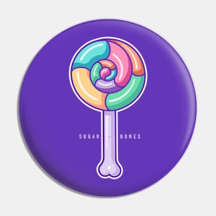 Rainbow Swirl Round Lollipop on dark Pin