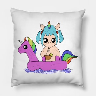 Unicorn in a summer mood Pillow