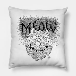 Meow - Black Logo Pillow
