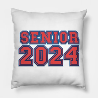 Retro Red tipography Senior 2024 Sport Old Graduation Pillow