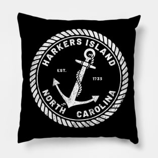 Vintage Anchor and Rope for Traveling to Harkers Island, North Carolina Pillow