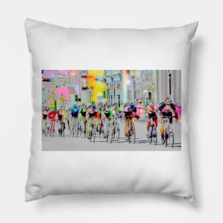 Cycling Down Main Street USA Pillow