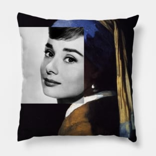 Girl With A Pearl Earring Audrey Hepburn Art Pillow