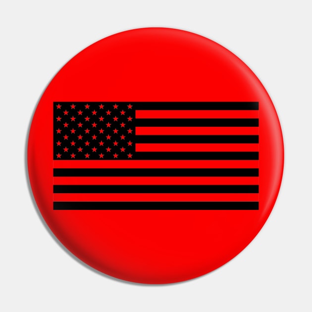 US Flag Black only (Transparent Background) Pin by MacGordonsEmporium