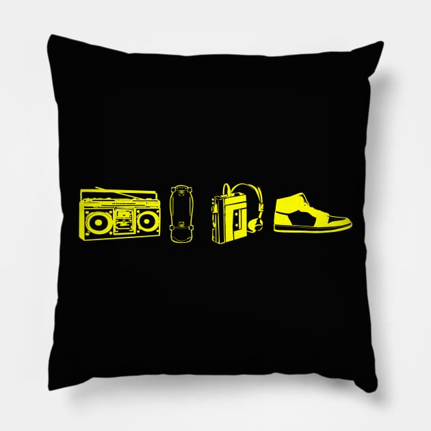 Minimal 80s nostalgia design. Pillow by NineBlack