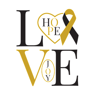 Black and Gold  Awareness Ribbon T-Shirt