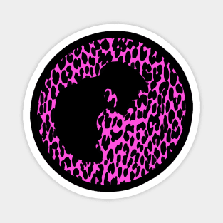 Pink Leopard Print Coffee Cup Stain Ring Magnet