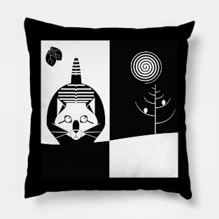 Geometric Catmoon Pillow