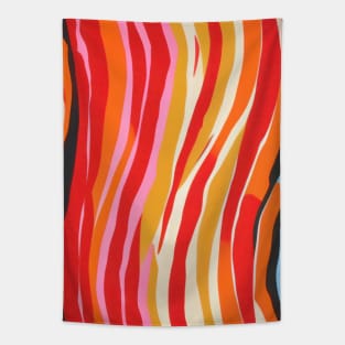 Colorful Zebra Groovy Pattern Tapestry