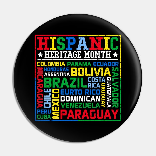 All Latin American Latino Hispanic Heritage Month Pin by skylervario