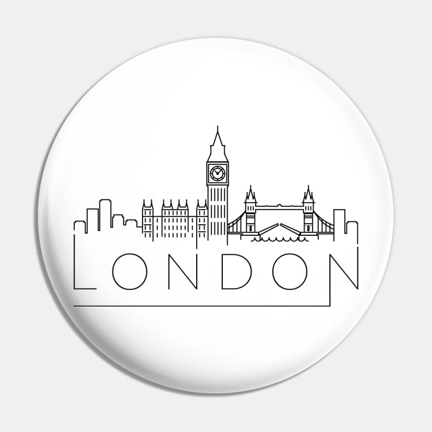 London Minimal Skyline Pin by kursatunsal