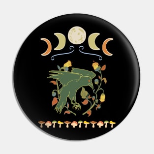 Cottagecore Raven Pin