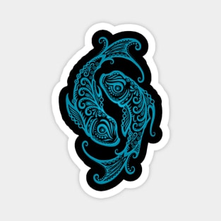 Blue Pisces Zodiac Sign Magnet