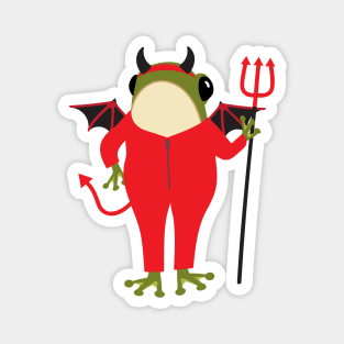 Frog in a devil Halloween costume Magnet