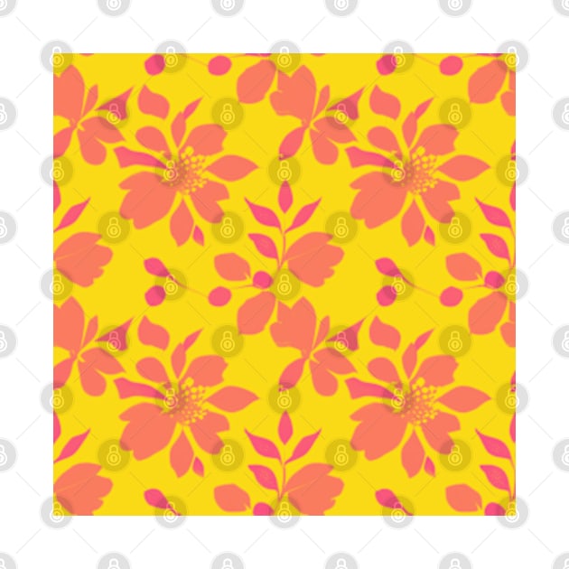 Trendy Yellow Floral Pattern | Vibrant Nature Design by IDesign23