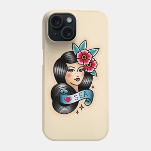 Girl Love Sea - Old School Tattoo Phone Case