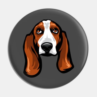 Basset Hound Portrait Drawing Pin