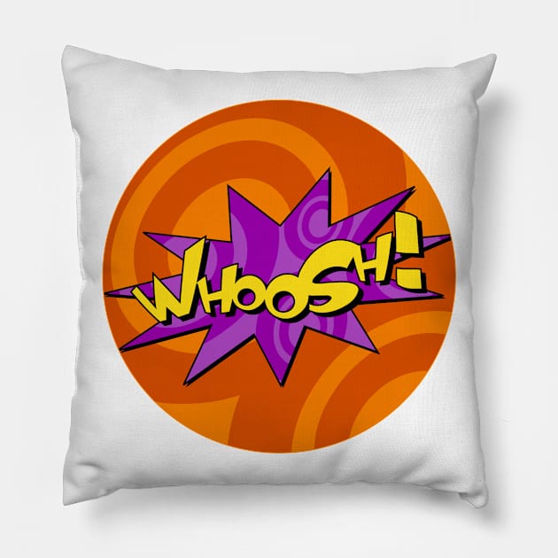 Whoosh Comic Book Design Pillow by markmurphycreative