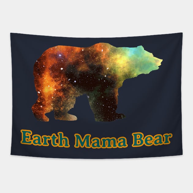 Earth Mama Bear Galaxy Colorful Birthday Gift Tapestry by klimentina