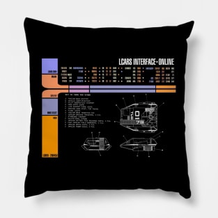 Library Computer Readout Showing Space Dock Yard Tug Pillow