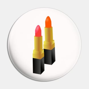 Lipstick Coral and Orange Pin