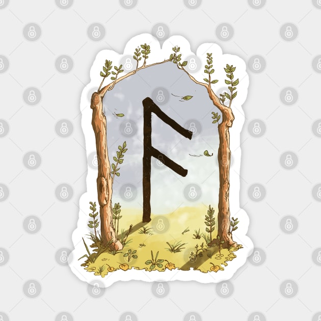 rune ansuz - magical symbol Magnet by Karolina Studena-art