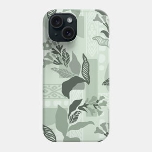 Sage Green Solid Shapes and Flowers Phone Case