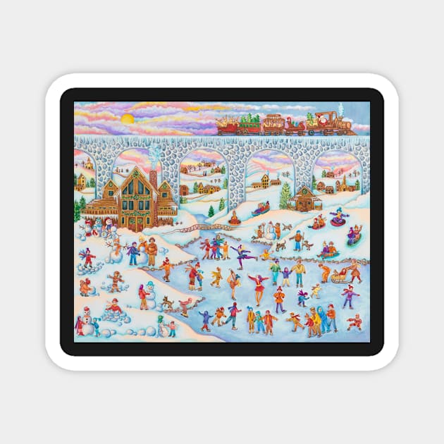 Winter Skating Party Magnet by astrongwater