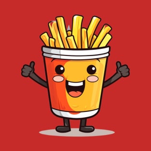 kawaii french fries T-Shirt cute potatofood funny T-Shirt