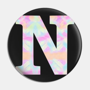 The Letter N Rainbow Design Pin